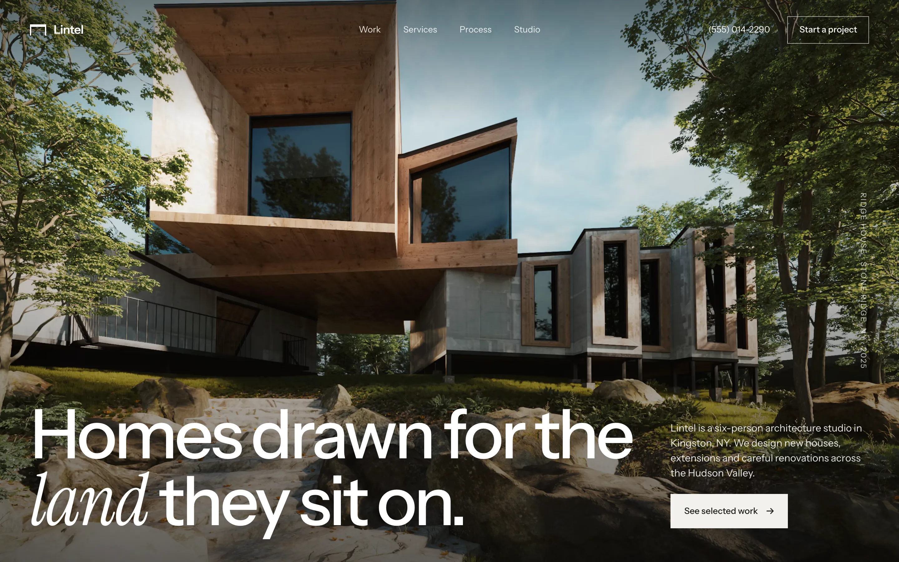 Lintel Architects homepage, a Modulr concept
